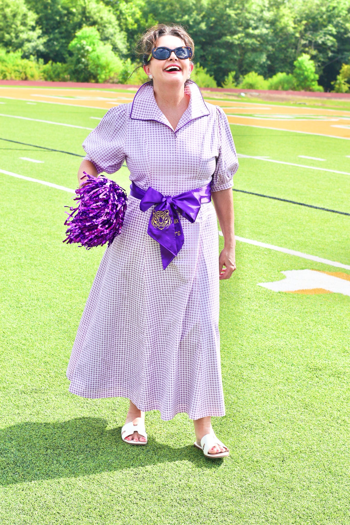 TIFFANY DRESS IN PURPLE GINGHAM L