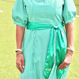 TIFFANY DRESS IN GREEN GINGHAM