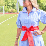 TIFFANY DRESS IN BLUE GINGHAM