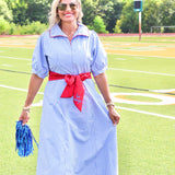 TIFFANY DRESS IN BLUE GINGHAM