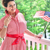 KIM DRESS IN RED STRIPE