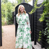 JILL DRESS IN GREEN TOILE