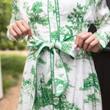 JILL DRESS IN GREEN TOILE