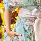 KIM DRESS IN PINK & GREY JACQUARD