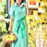 TIFFANY DRESS IN GREEN GINGHAM